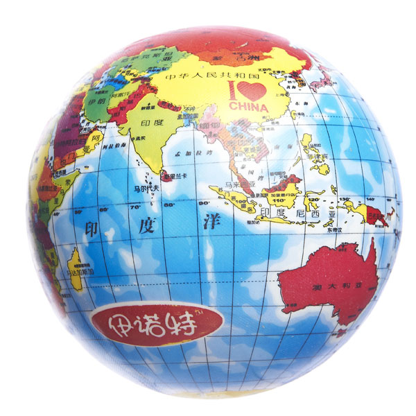 乐友孕婴童伊诺特8.5寸地球玩具球PVC儿童玩具拍拍皮球 环游世界