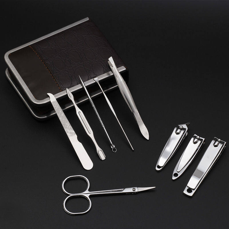 指甲剪9件套不锈钢剪12件套指甲刀 指甲钳套装工具修指甲甲沟钳