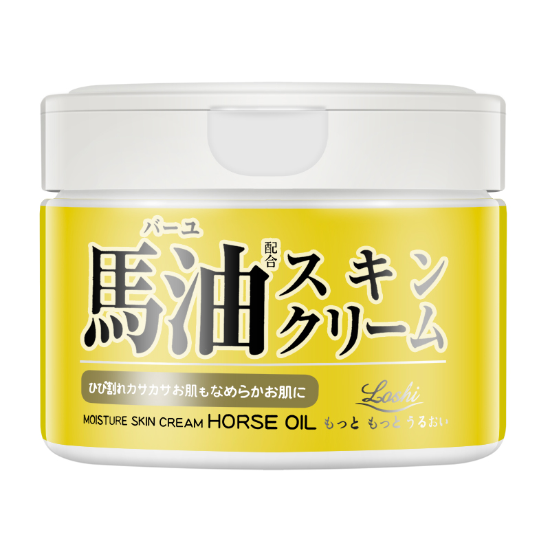 包邮 日本北海道Loshi 马油面霜220g 滋润保湿护肤乳霜