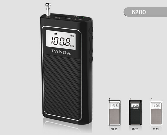 Panda 6200 pocket small radio portable card TF card lithium battery mini FM radio
