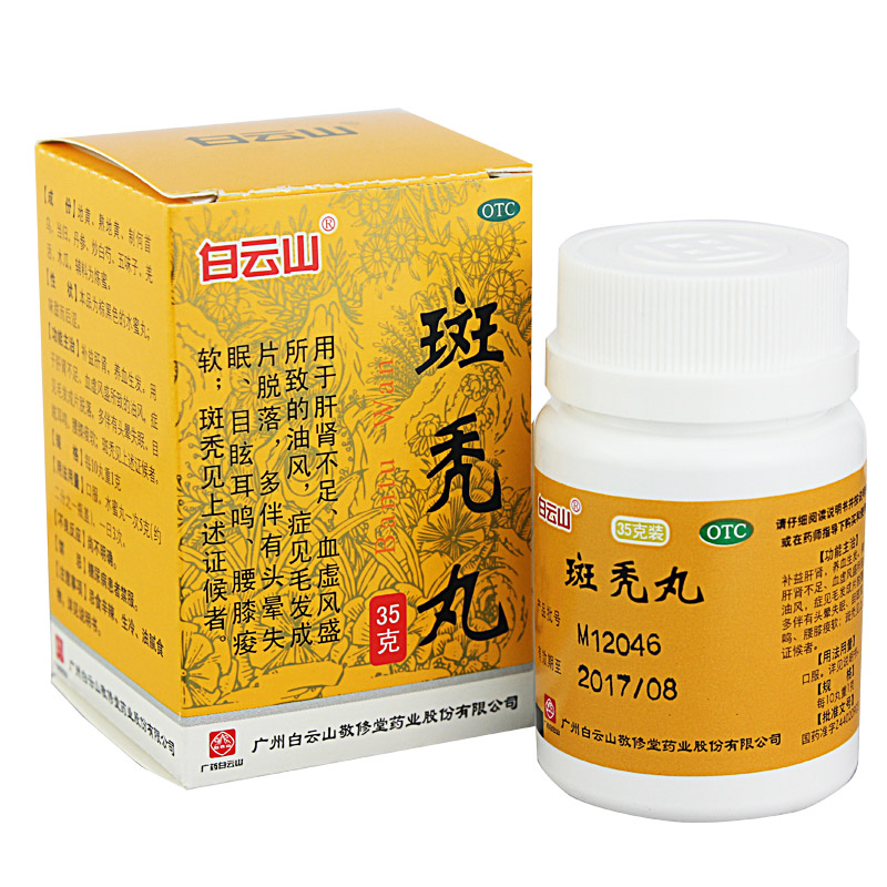白云山敬修堂 斑秃丸10盒毛发脱落 头晕失眠 腰膝酸软 斑秃