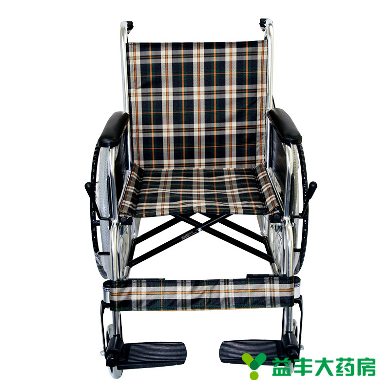 鱼跃轮椅H031 折叠 铝合金老人轮椅 老年人残疾人手刹充气胎轮椅