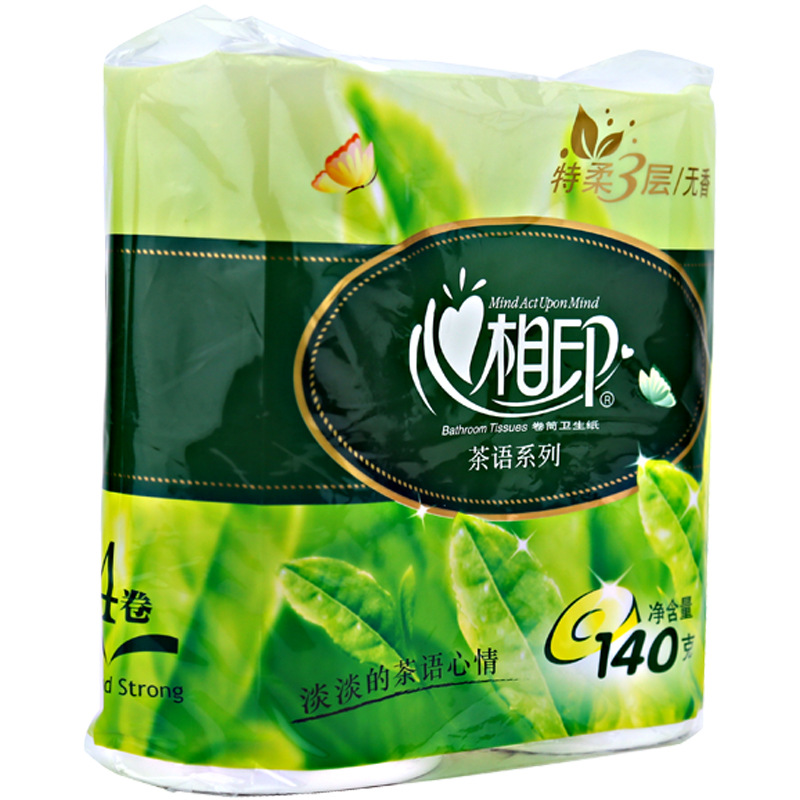 【满2减4】正品心相印卷筒卫生纸  茶语特柔140gx4卷 BT904