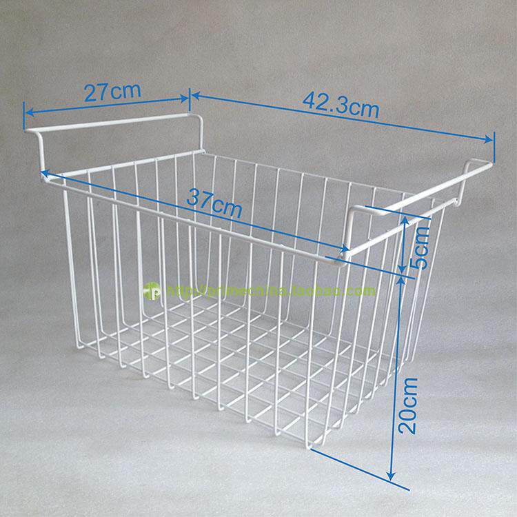 Paiya length 40CM 42CM freezer hanging basket refrigerator storage basket hardware wire basket can be customized