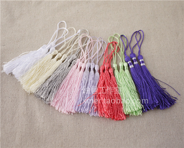 Photography props tassel oil paper umbrella diy small accessories small tassel multi-color into the fan pendant lantern ear Hanfu accessories