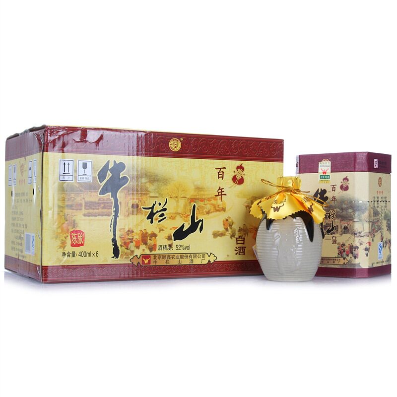 【天猫超市】牛栏山百年陈酿（三牛）52度400nl*6整箱装浓香型