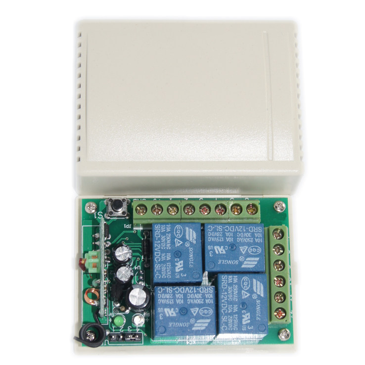 12V 4-way remote control switch wireless learning code remote control switch module can be set up with two-way self-locking jog