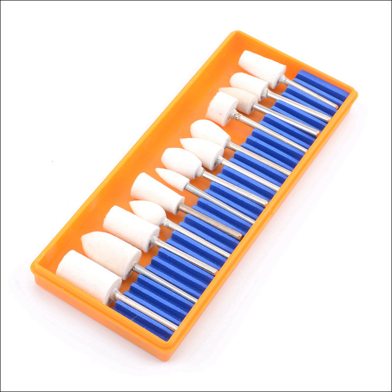 Wind mill electric grinding wool head 13 pieces suit grinding head jade glass mirror polished head wool grinding stick 3MM shank
