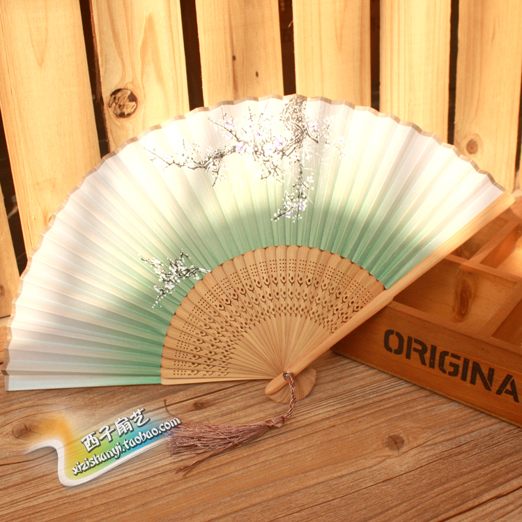 Summer 6 Inch Su Fan China Wind Upscale Real Silk Fan Folding Fan Craft Gift Fan Ancient Wind Bamboo Fan female fan