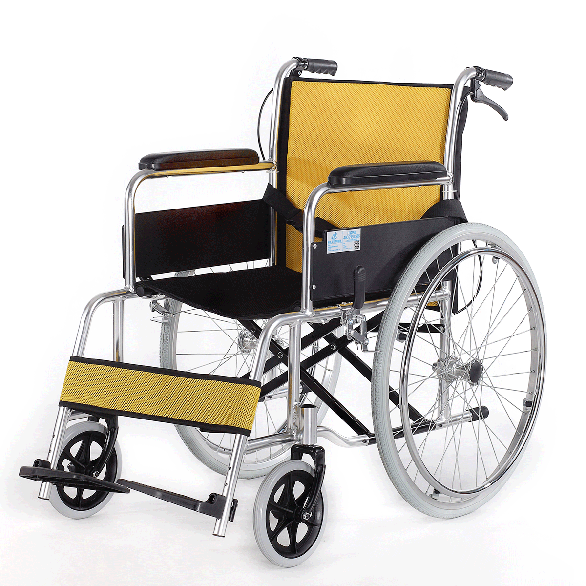 雅德老人轻巧铝合金折叠轮椅轻便便携代步车易携带轮椅车026