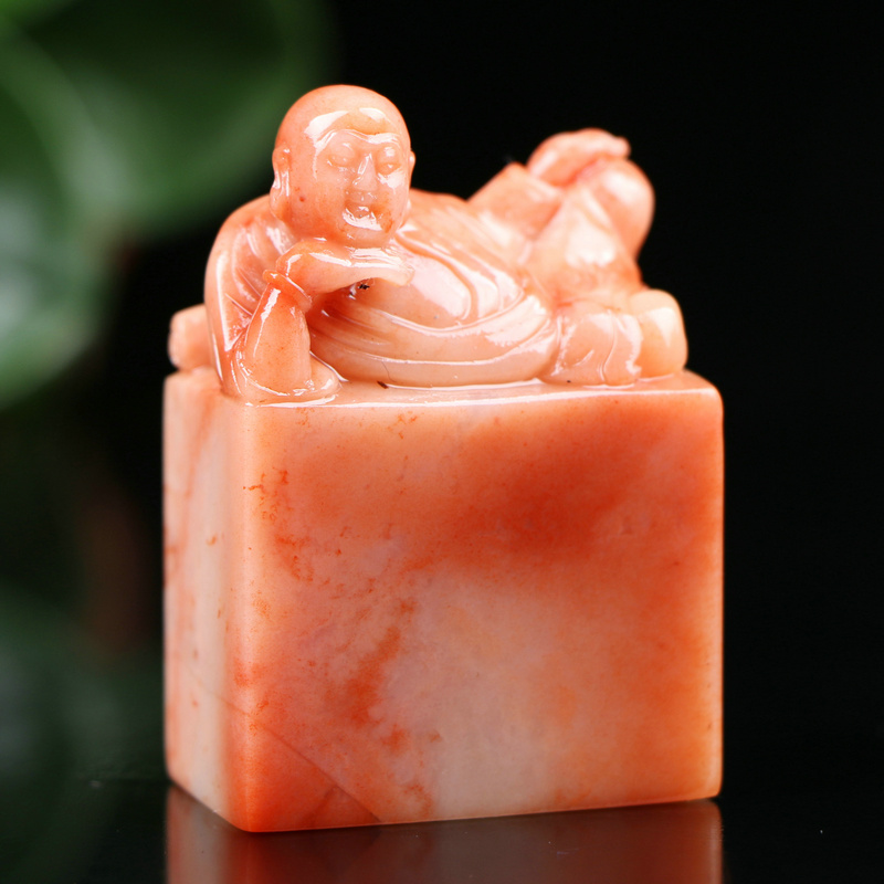 Shoushan stone hibiscus jelly Millver Artisanal Seal Engraving Seal Custom Leading end Collection Book of Book Gift Chapter LSJ331