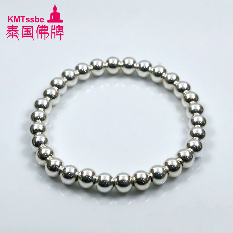 KMTssbe Thailand Buddha brand sterling silver beads bracelet 925 silver silver beads DIY accessories can be bought in a single piece