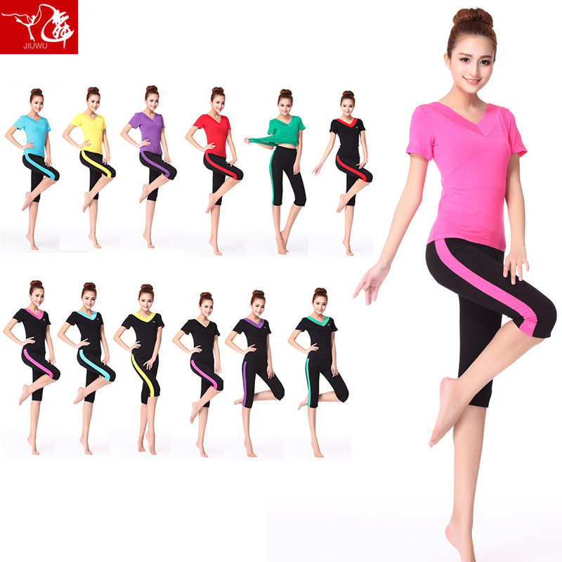 18 autumn and winter new yoga suit set Modal large size square dance suit practice suit set