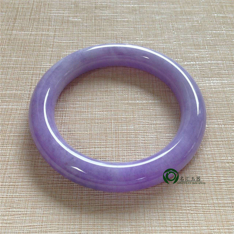 Myanmar natural old pit A cargo jade jade jade round bracelet ice species violet jade bracelet KC106