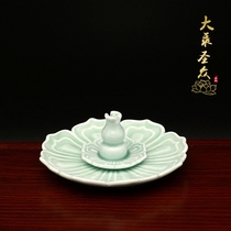 Green Meditation ceramic Lotus Lotus Thread Parsley Wire incense inserts Incense Holder Citon home Honolulu Incense Stove for a Incense Burner