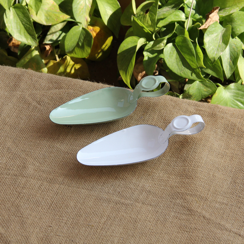 Impression enamel enamel Japanese classic retro old coffee bean spoon coffee spoon rice spoon flower shovel flour spoon