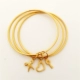 Mới Việt Nam Sand Gold Bracelet Scrub Tricyclic Kéo Tình yêu Euro Coin Bracelet Đồng mạ vàng trong một thời gian dài vòng cẩm thạch bọc vàng Vòng đeo tay Cuff