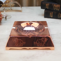 Stainless steel ashtray electroplating rose gold lion ashtray ktv stainless steel table supplies countertop ornaments