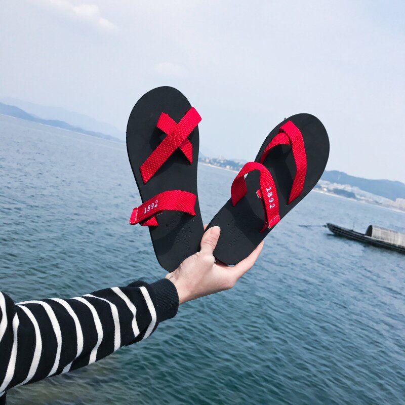 方少港风男装 平底情侣夹趾凉鞋人字拖拖鞋橡胶防滑沙滩鞋男凉鞋