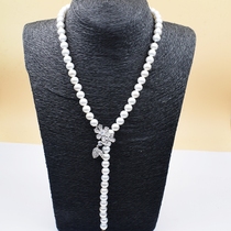 DIY jewelry micro inlay accessories fixed buckle sweater chain buckle necklace clip 925 pure silver buckle pearl buckle fancy buckle