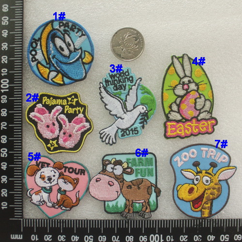 Heart embroidery YD02 cartoon big fish Rabbit pigeon puppy giraffe maverick embroidery backrubber cloth