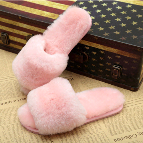 2016 Sheepskin Integrated Slippers in Candy Colors, Home Slippers, Couple Slippers, Genuine Leather Pure Wool Slippers with Free Shipping