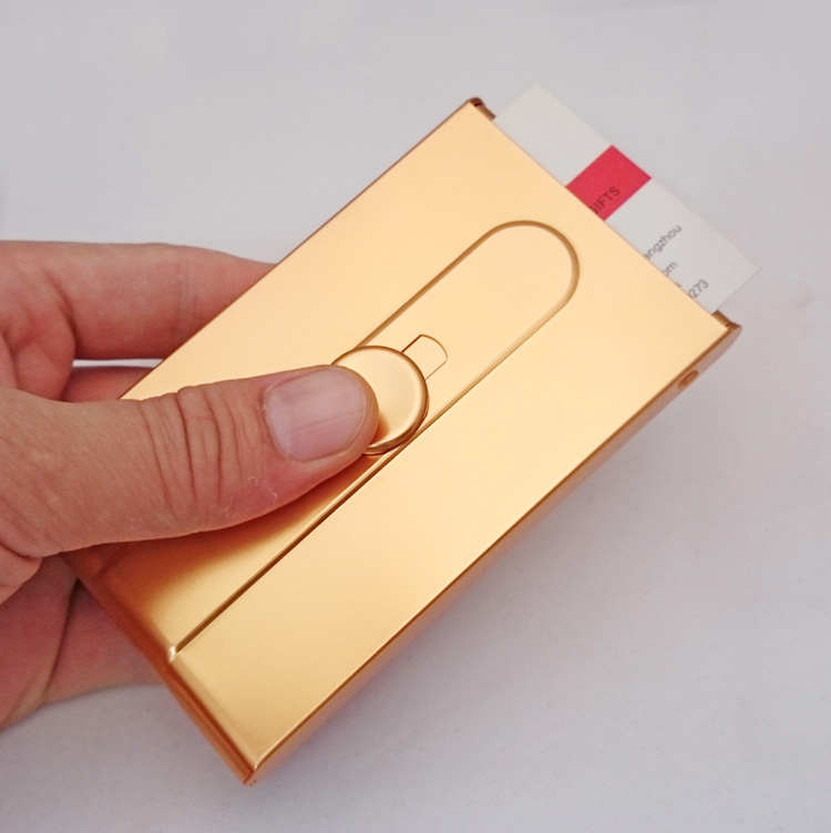 Laifu fashion local tyrant gold card box business men's automatic business card holder creative hand-push ladies business card box
