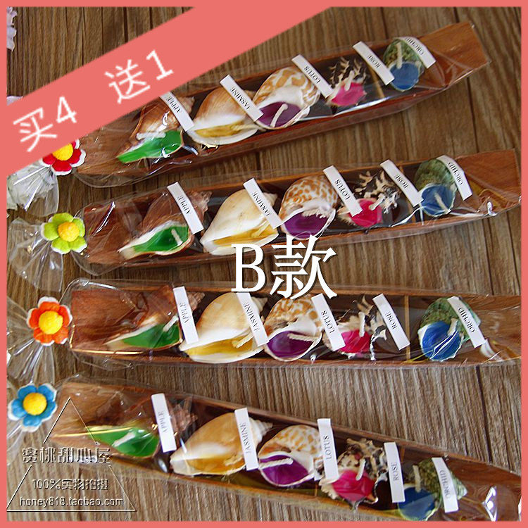 Thailand's new imported aromatherapy natural conch candle boat ceramic elephant candle buy 4 get 1 free