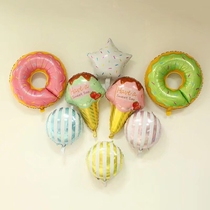 Doughnut aluminum foil balloon for birthday arrangement ice cream candy balloon