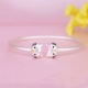 Hello kitty Hello Kitty khai trương vòng tay bạc 990 sterling mẫu nữ Nhật Bản và Hàn Quốc vòng đá thạch anh Vòng đeo tay Cuff