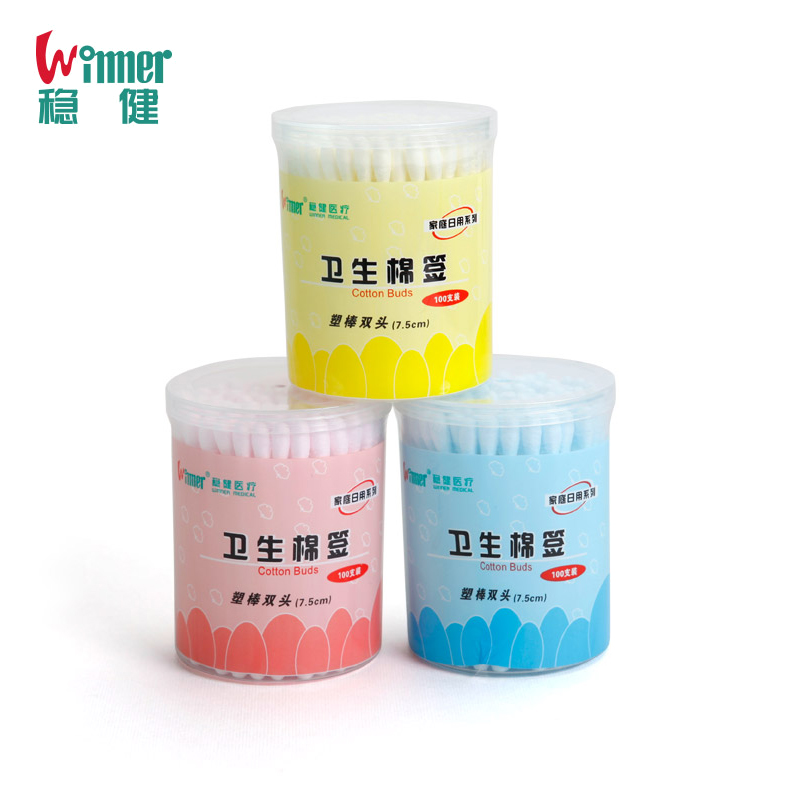 Winner稳健/纯棉双头日用签棉 细轴细棒棉花棒