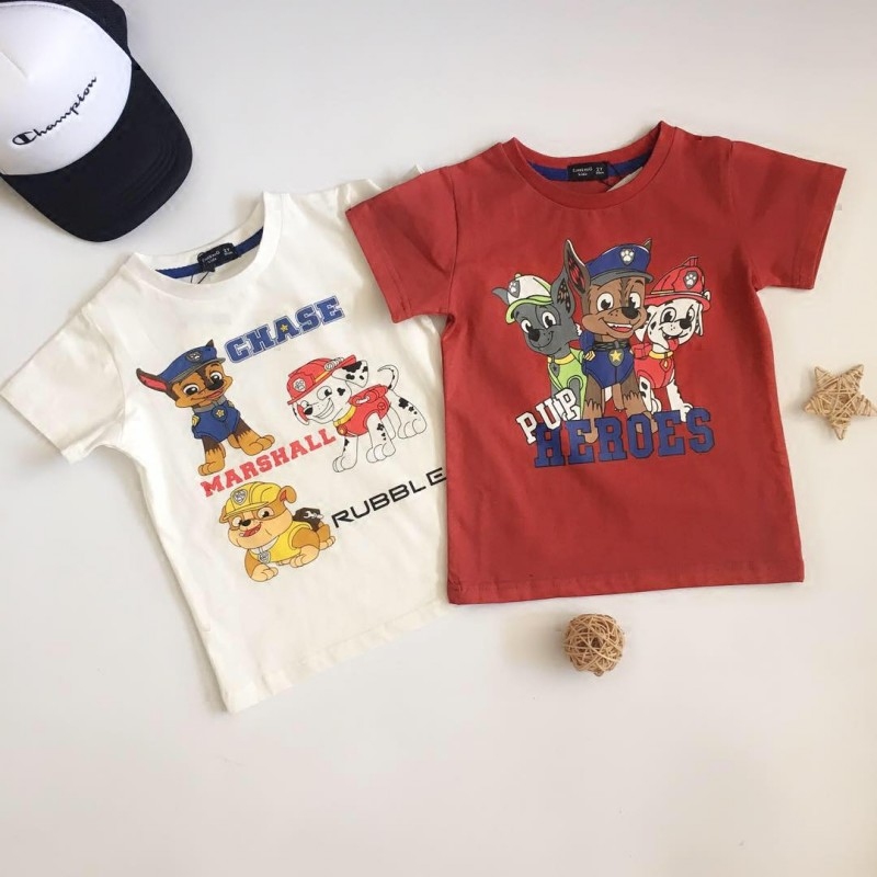 [Qiao Jia] 21 Summer New Boys and Girls Wang Xingren Puppy Printed Cotton Short Sleeve T-shirt Children's Jacket