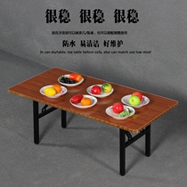 Table folding Simple folding table Set up a stall Rectangular dining table 6 people 4 household small household coffee table Low table