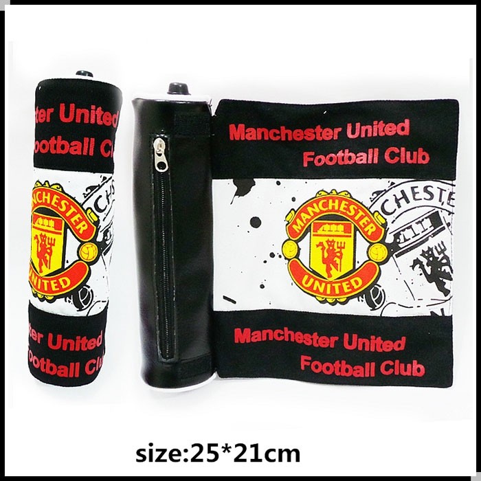 Sports football surrounding Manchester United Bulls LOGO scroll pen container student scroll pencil case pencil case