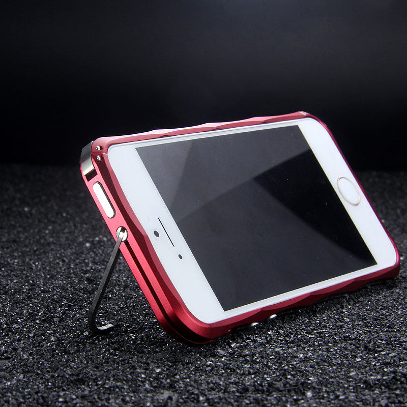 iMatch Slim Light Aluminum Metal Shockproof Bumper with Kickstand for Apple iPhone SE/5S/5