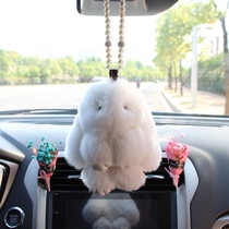  Car car pendant pendant Cute dead rabbit rearview mirror pendant Creative car interior supplies Fluffy decoration ladies