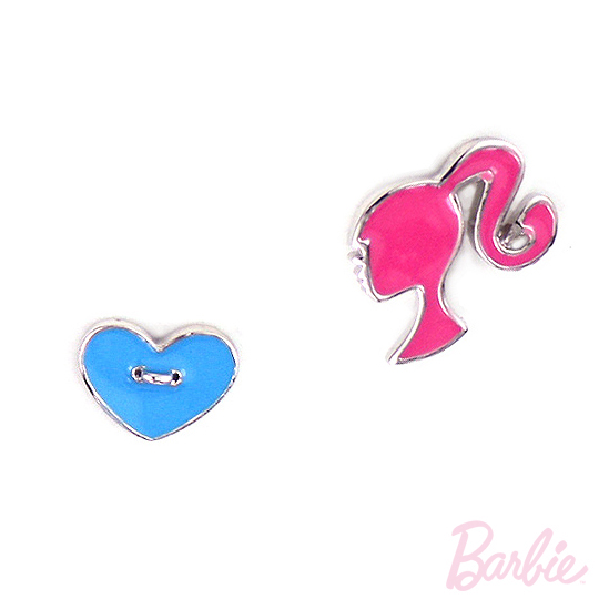 【Barbie】多彩爱心钮扣+剪影耳环 PayEasy官网直邮