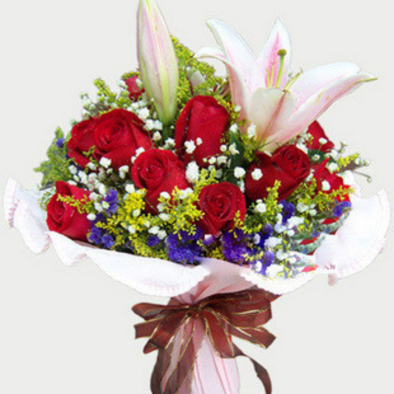百合红玫瑰贵阳情人节预定生日同城鲜花速递成都杭州大名县花店