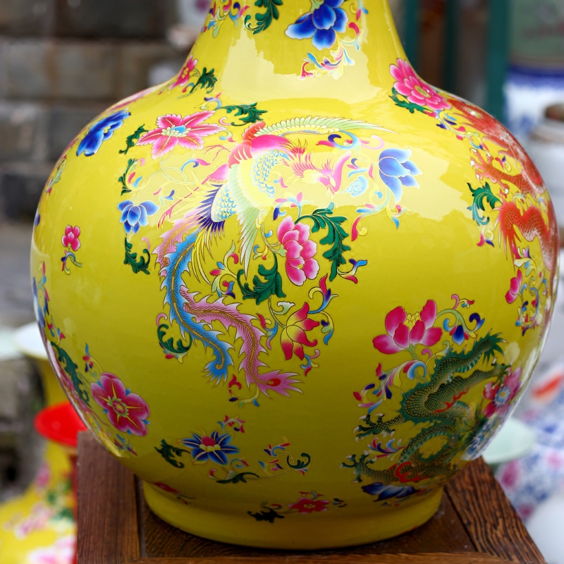 Jingdezhen ceramic vase in extremely good fortune dried flowers flower arrangement home sitting room office study large adornment furnishing articles