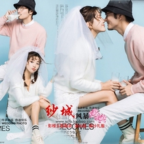 New photo studio theme wedding dress couple photo Street shooting small clear sweater casual dress photo photography clothing