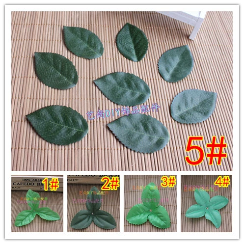 DIY моделирование зеленых листьев украшения аксессуары цветочный кольцо Материал Материал лист фальшивый зеленый лист шелк