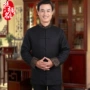 Sợi Xiangyun cao cấp cộng với chất liệu cotton Tang phù hợp với quần áo mùa đông Đàn ông trung niên lụa tơ tằm thời trang đồ bộ