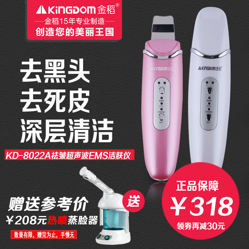 金稻美容仪家用脸部 KD8022A铲皮机超声波去黑头导入导出洁面仪
