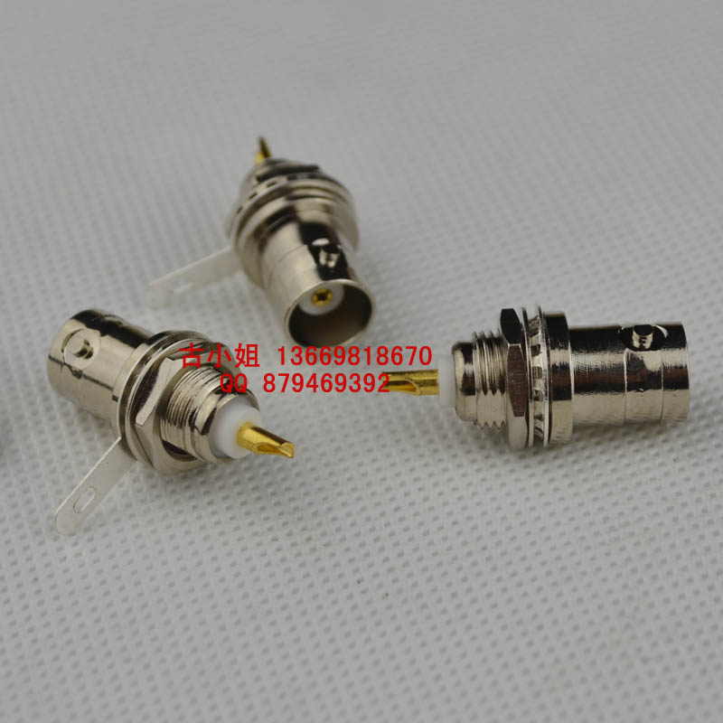 BNC-KYD Radio Frequency coaxial connector pure copper Q9 female head with nut spacer panel mount BNC mother seat 50 Europe