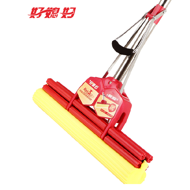Good Mop 38cm Extra Large Pva Mop Thickened Straight Rod Roller Wringer Brand Floor Mop