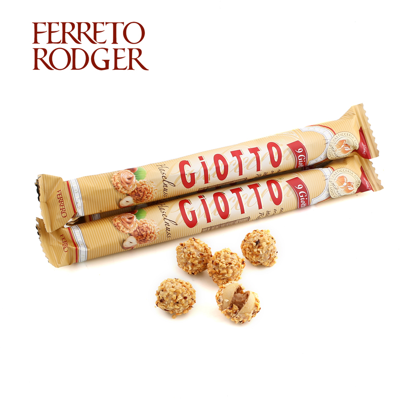 德国进口Ferrero/费列罗Giotto金沙榛子巧克力4条154g 每条9颗
