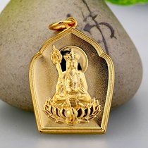 Original shop pure copper Jizo Bodhisattva pendant pendant plated with real gold for men and women new Buddhist knot jewelry