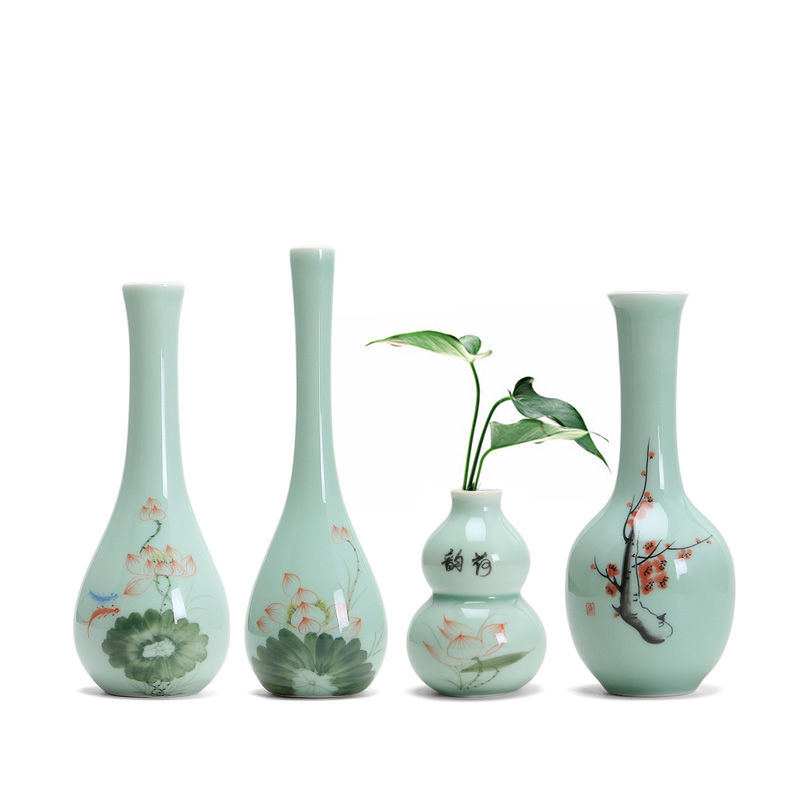 Mingyuan FengTang brand longquan celadon all manual hand - made flowers in hand flower implement creative ceramic vase act the role ofing is tasted furnishing articles