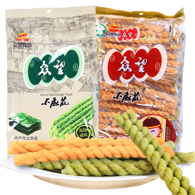 【天猫超市】众望小麻花 海苔咸味250g+芝麻甜味250g 小麻花 麻花
