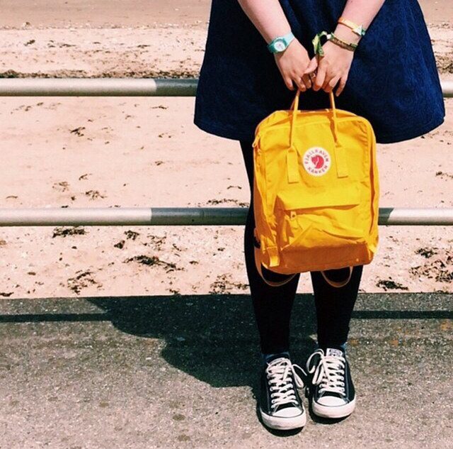 kanken backpack warm yellow